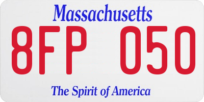 MA license plate 8FP050