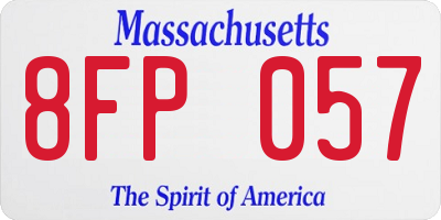 MA license plate 8FP057