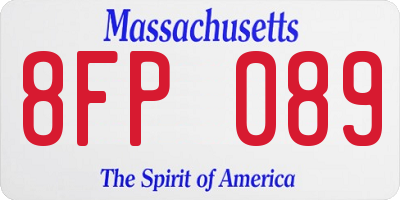 MA license plate 8FP089