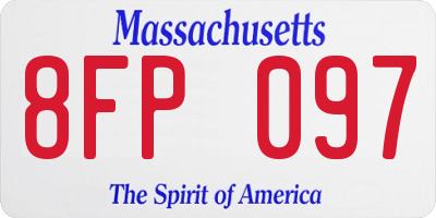 MA license plate 8FP097