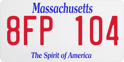 MA license plate 8FP104