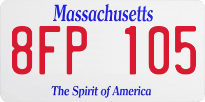 MA license plate 8FP105