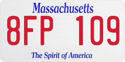 MA license plate 8FP109