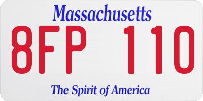 MA license plate 8FP110