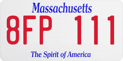 MA license plate 8FP111
