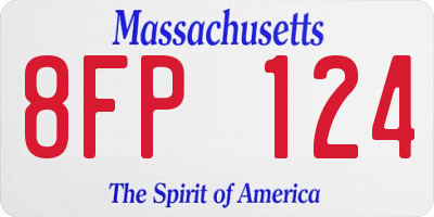 MA license plate 8FP124