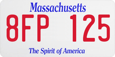 MA license plate 8FP125