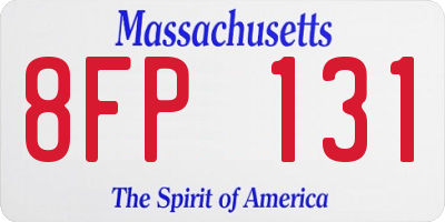 MA license plate 8FP131