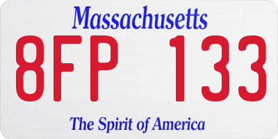MA license plate 8FP133