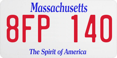 MA license plate 8FP140