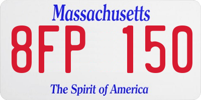 MA license plate 8FP150