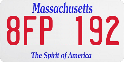 MA license plate 8FP192