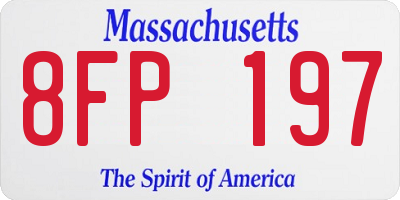 MA license plate 8FP197