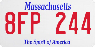 MA license plate 8FP244