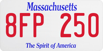 MA license plate 8FP250