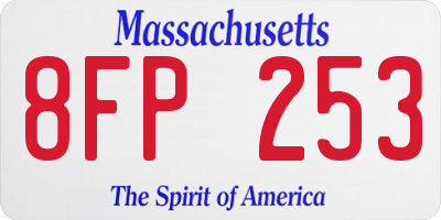 MA license plate 8FP253