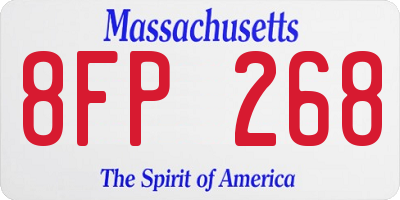 MA license plate 8FP268
