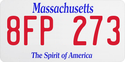 MA license plate 8FP273
