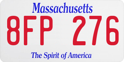 MA license plate 8FP276