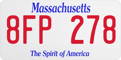MA license plate 8FP278