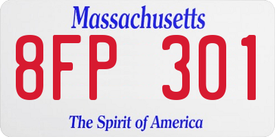 MA license plate 8FP301