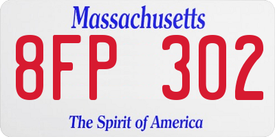 MA license plate 8FP302