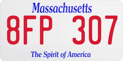 MA license plate 8FP307