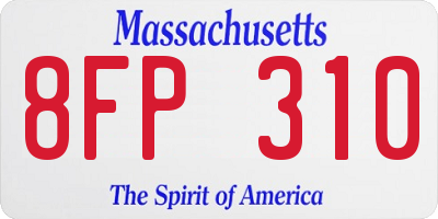 MA license plate 8FP310