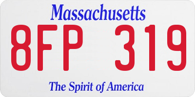 MA license plate 8FP319