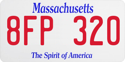 MA license plate 8FP320