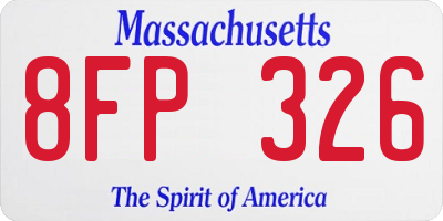 MA license plate 8FP326