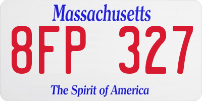 MA license plate 8FP327