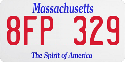 MA license plate 8FP329
