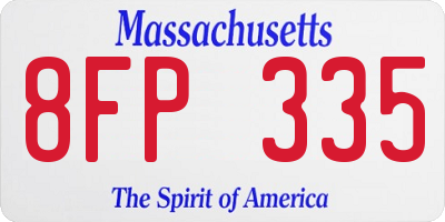 MA license plate 8FP335