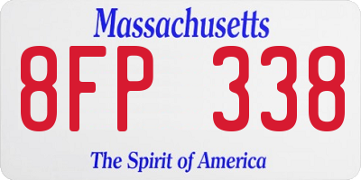 MA license plate 8FP338