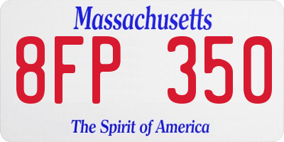 MA license plate 8FP350