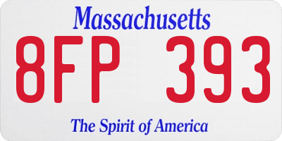 MA license plate 8FP393