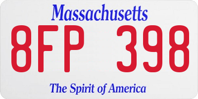 MA license plate 8FP398