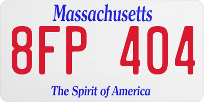 MA license plate 8FP404