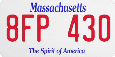 MA license plate 8FP430