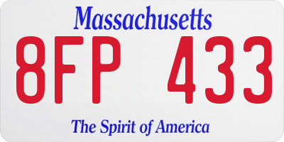 MA license plate 8FP433