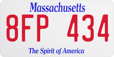 MA license plate 8FP434
