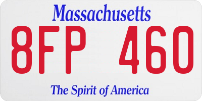 MA license plate 8FP460