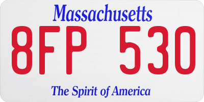MA license plate 8FP530