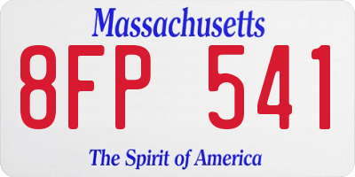 MA license plate 8FP541