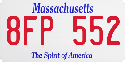 MA license plate 8FP552