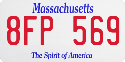 MA license plate 8FP569