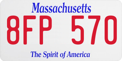 MA license plate 8FP570