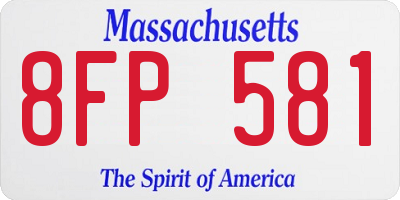 MA license plate 8FP581
