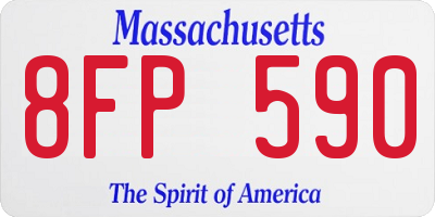 MA license plate 8FP590
